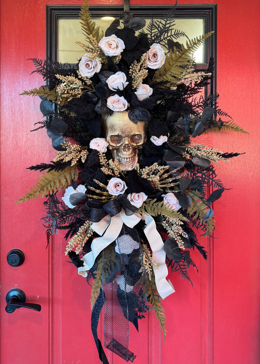 Handmade Skull Swag Wreath