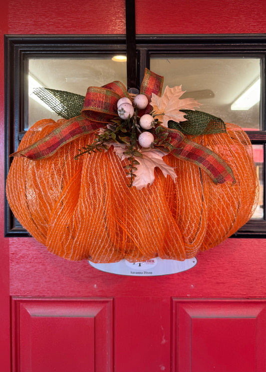 Handmade Pumpkin Wreath